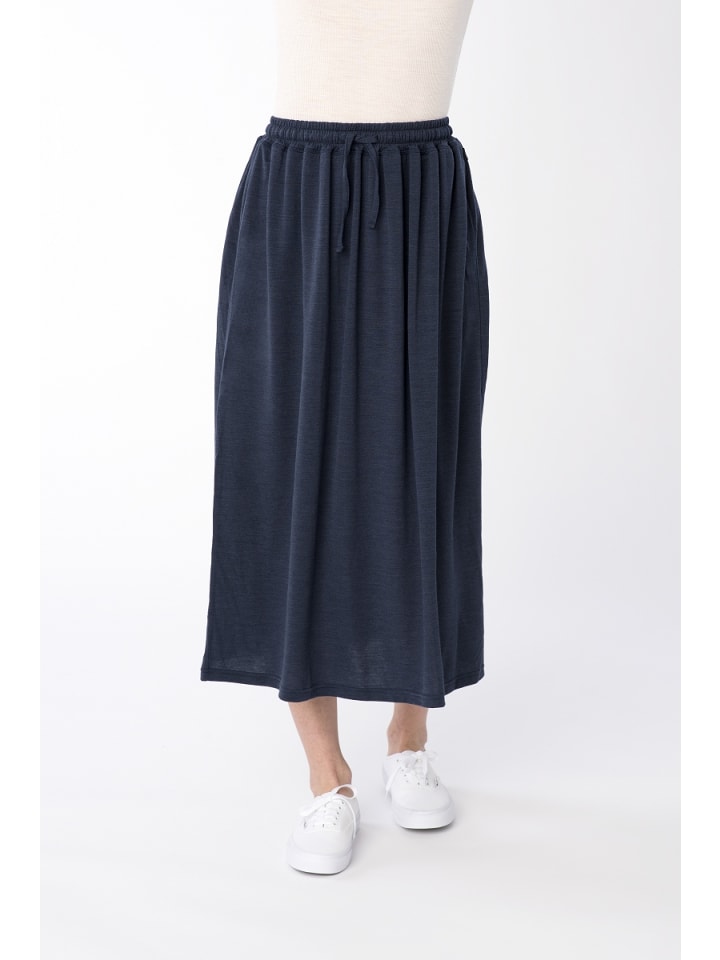 super.natural Merino Rock W LONG SKIRT in dunkelblau günstig kaufen XS