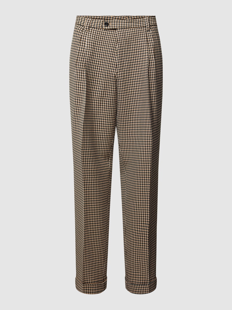 Slim Fit Anzughose mit Bügelfalten Modell 'Fraye' in beige