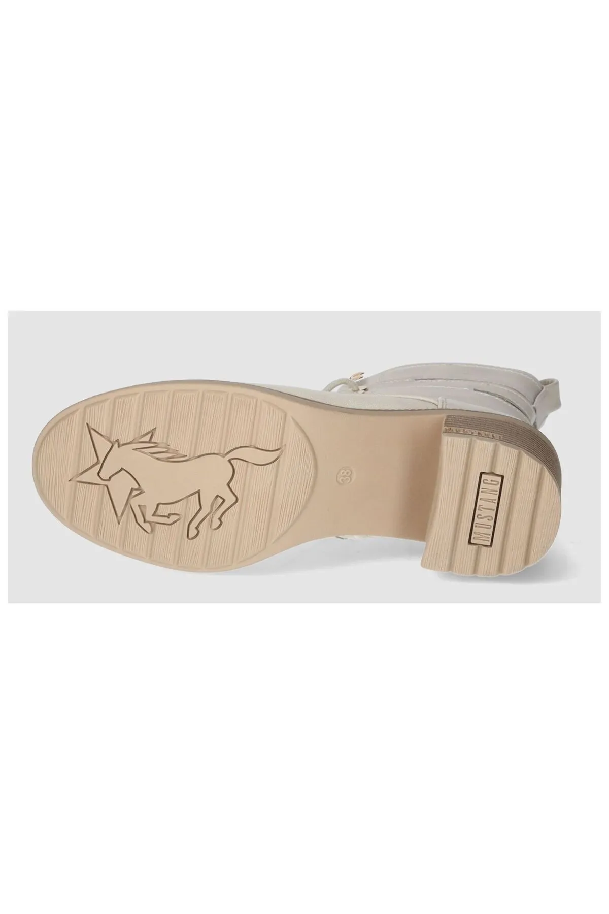 Mustang  Stiefelette - Beige - Blockabsatz