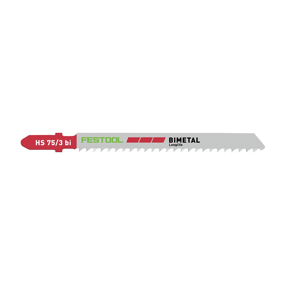FESTOOL 75mm x 3mm T-Shank Jigsaw Blade for Laminate Cutting - 5 Piece 204336