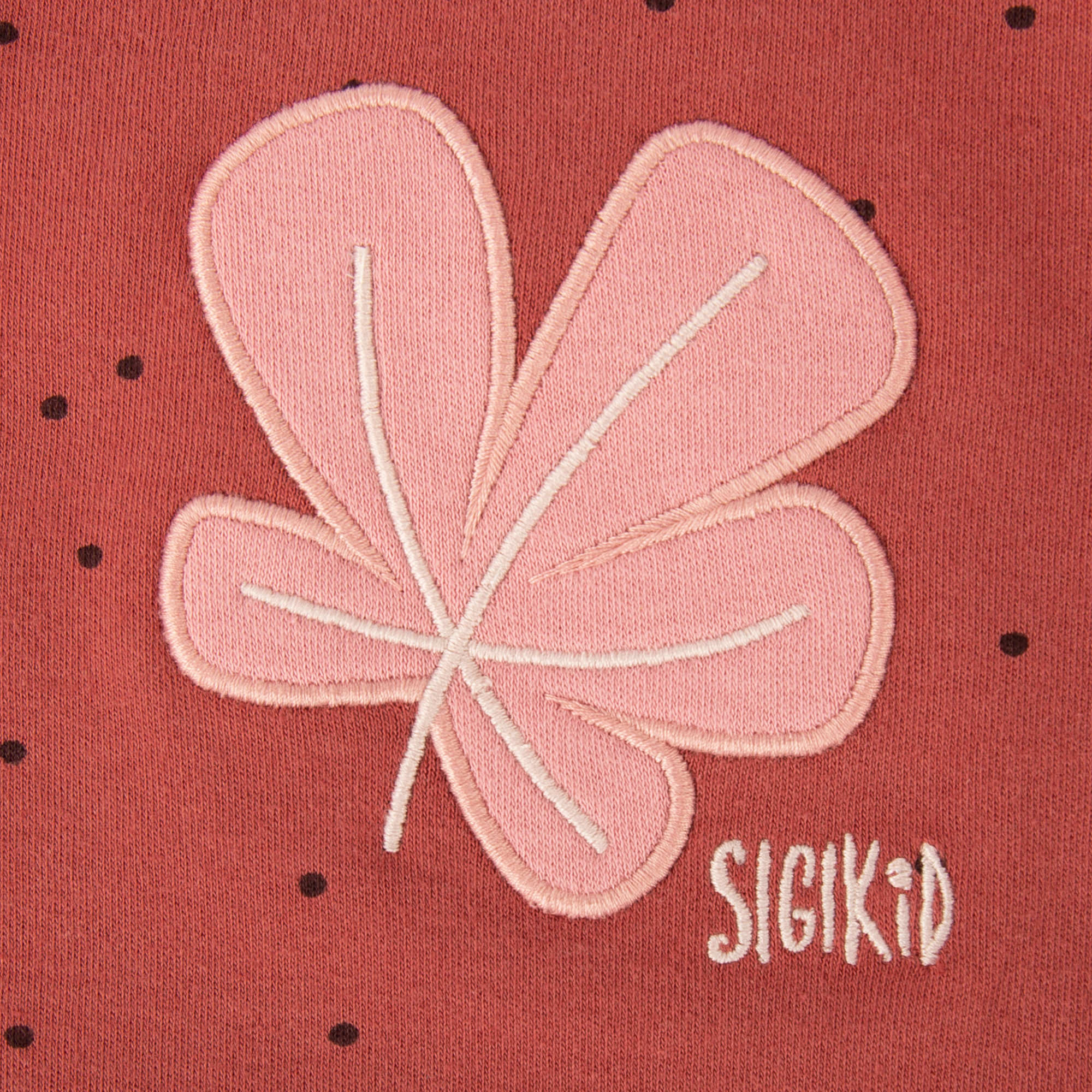 Baby Wendeshirt rotbraun mit Pünktchen/bunter Herbstprin