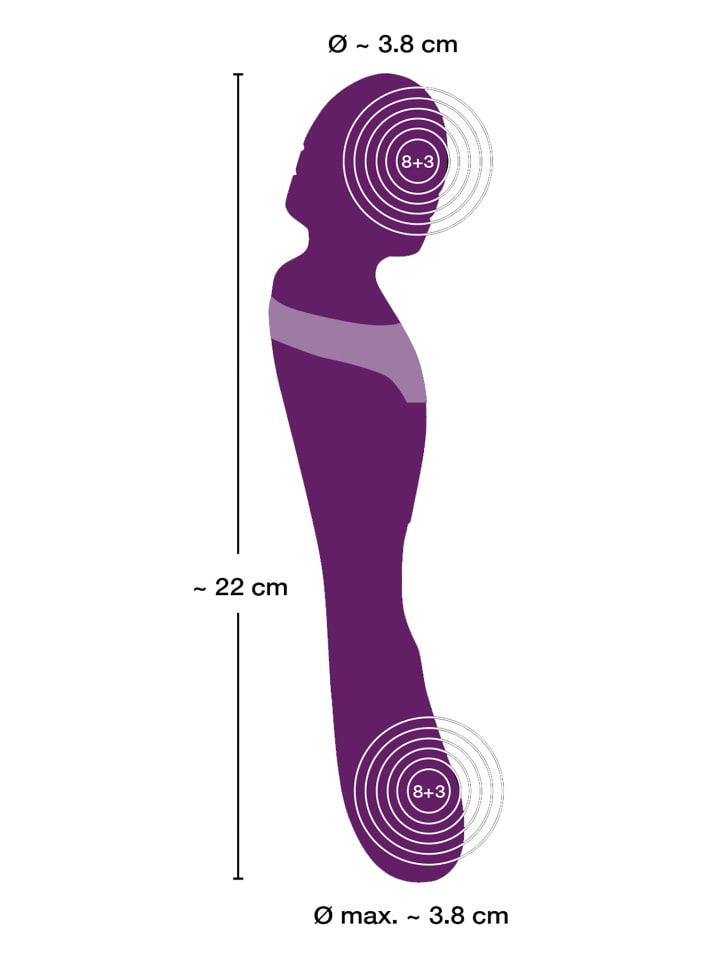 Javida Massagestab Double Massager in lila günstig kaufen 21,5 cm