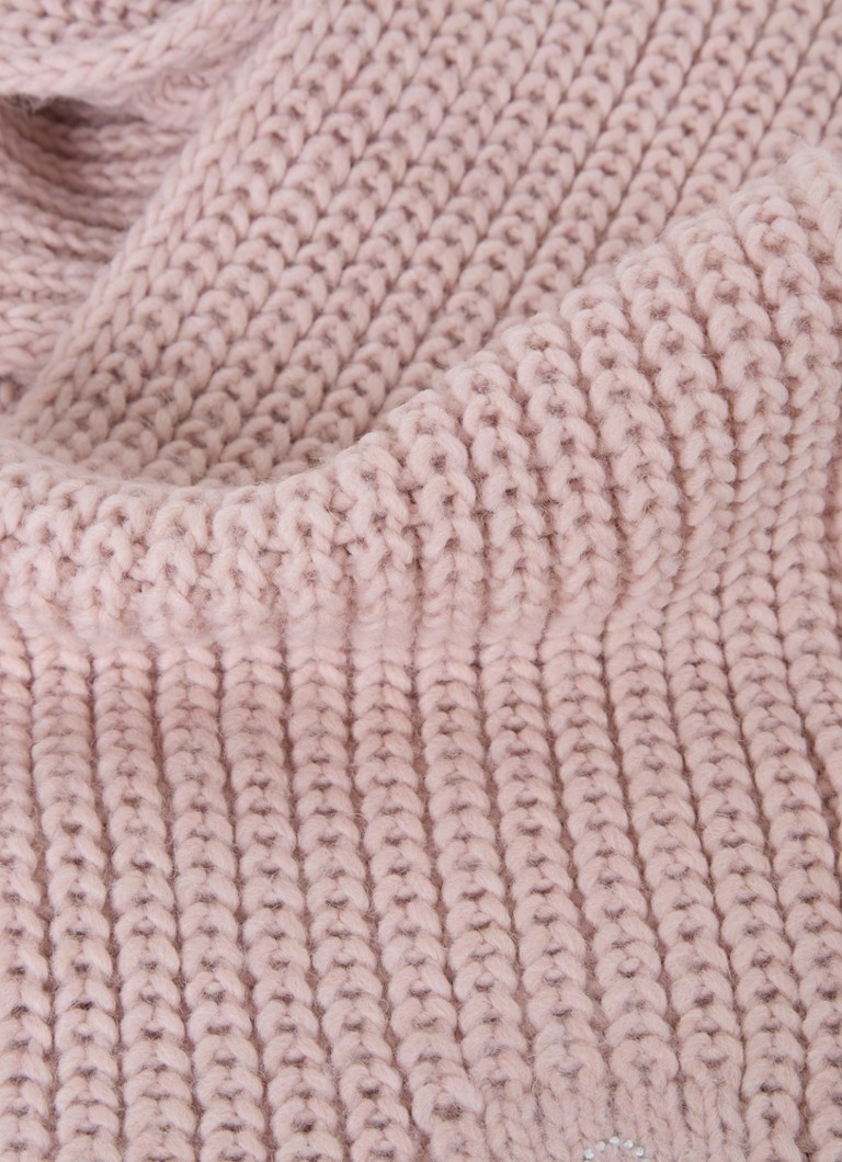 Benetton Chunky adīta šalle no vilnas maisījuma ar mākslīgajiem dārgakmeņiem 150 x 20 cm