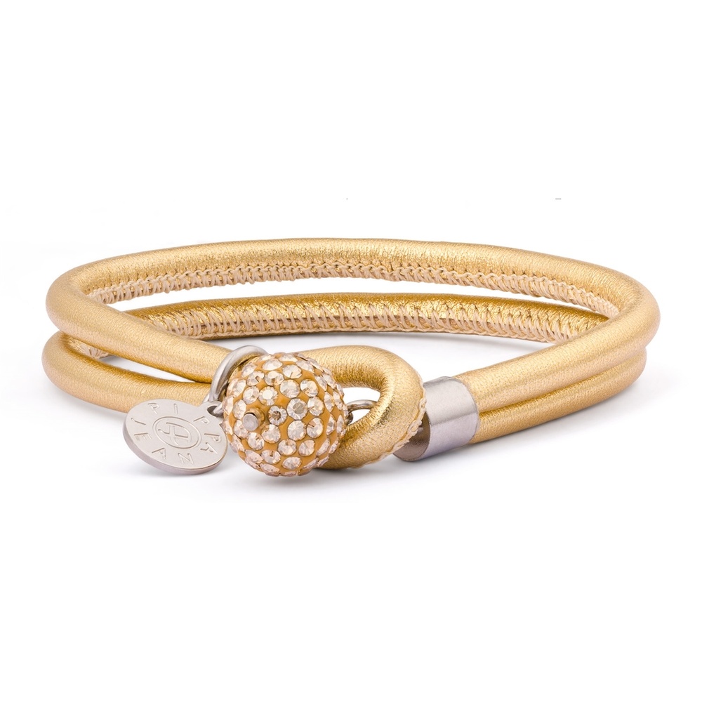 Pippa&Jean Bracelet tendance Cuir Verre en Or jaune Bracelet
