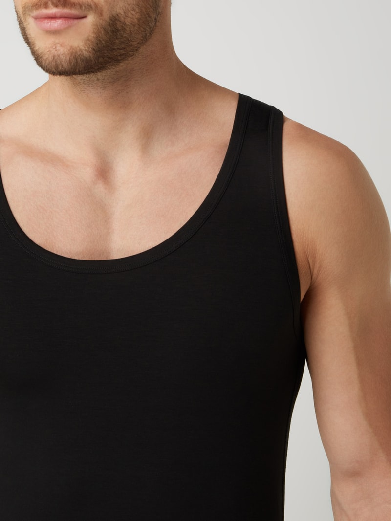 Tanktop mit Stretch-Anteil in schwarz
