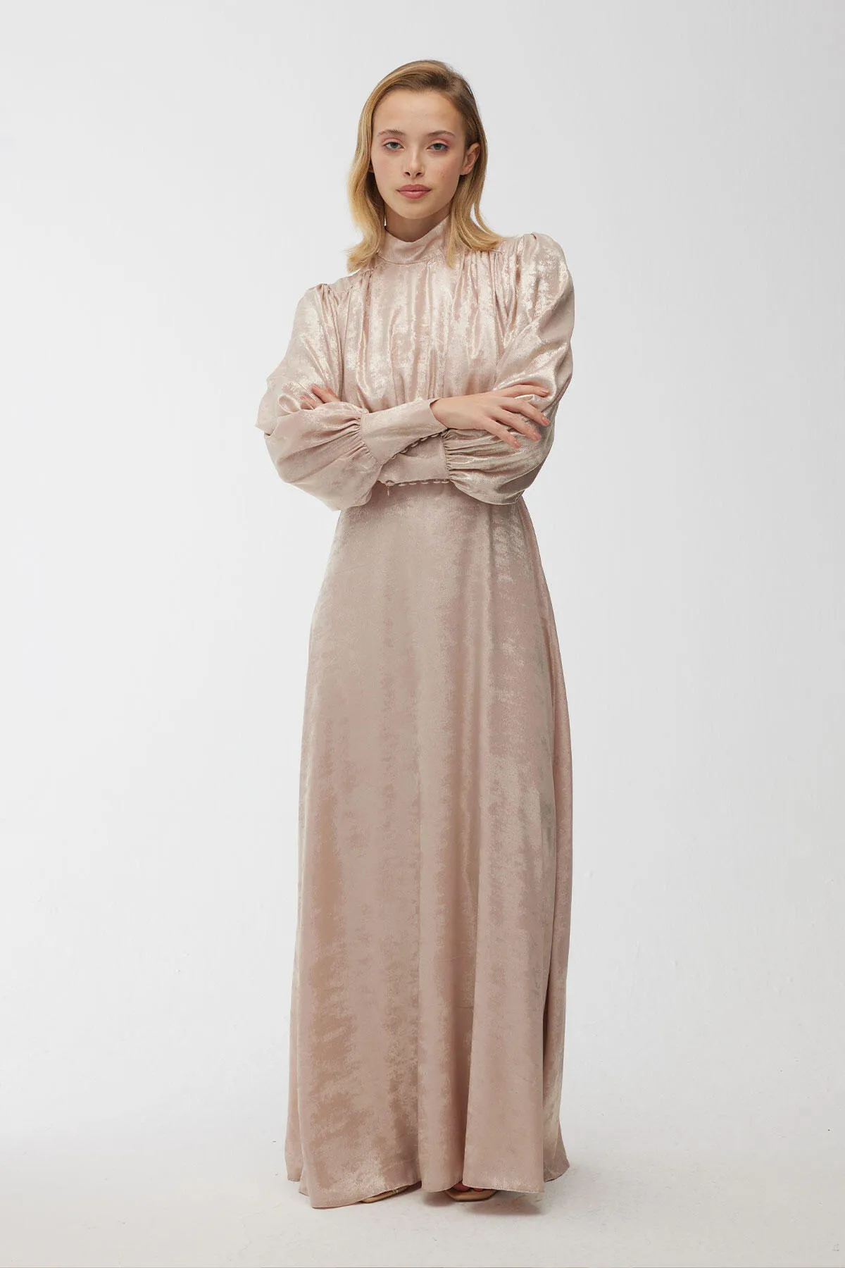 Manuka  Glitzerndes Abendkleid Lachs