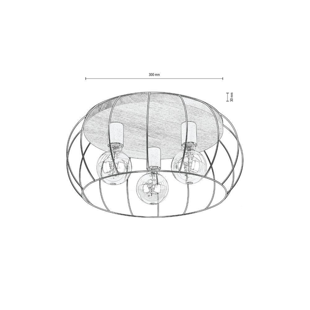 3-flg Deckenleuchte Moroni Ø 50 cm