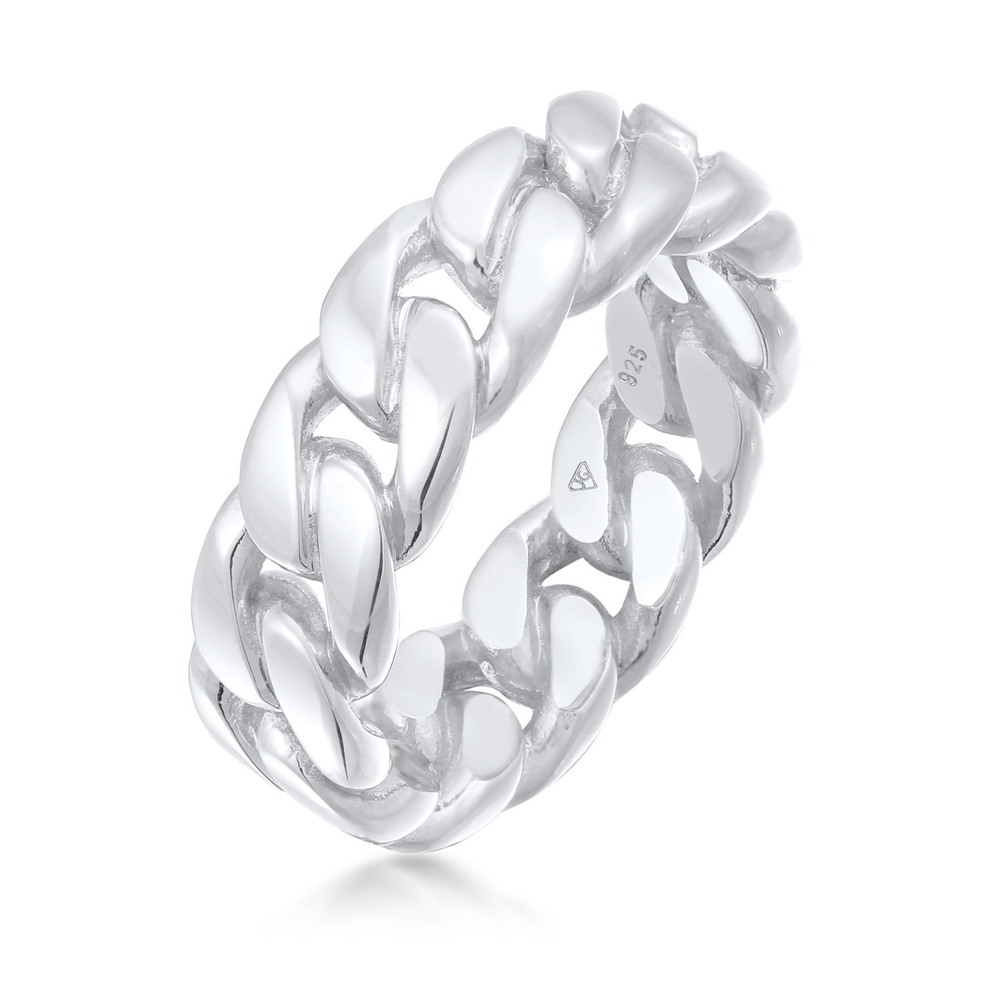 Elli Elli Bague Chunky Chain tendance pour dames en argent sterling 925 Bague