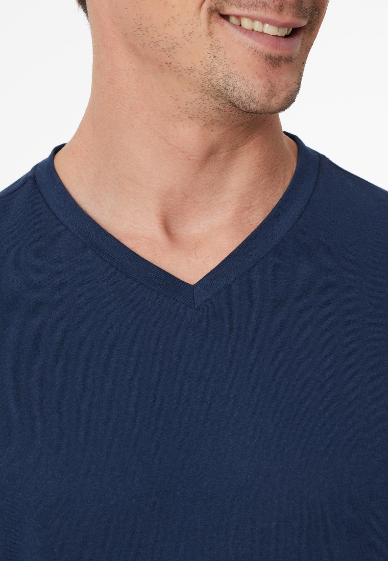 Schlafanzug lang V-Ausschnitt admiral - Casual Essentials