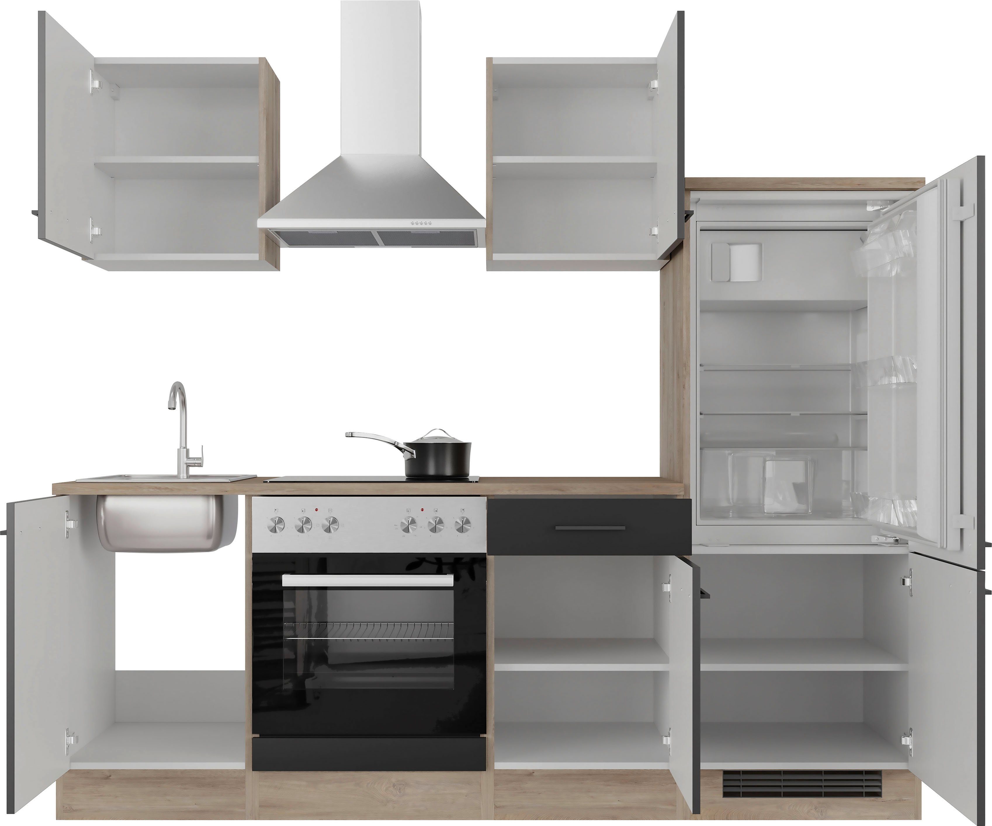 Flex-Well Küche Capri, mit und ohne E-Geräten erhältlich, Gesamtbreite 220 cm
