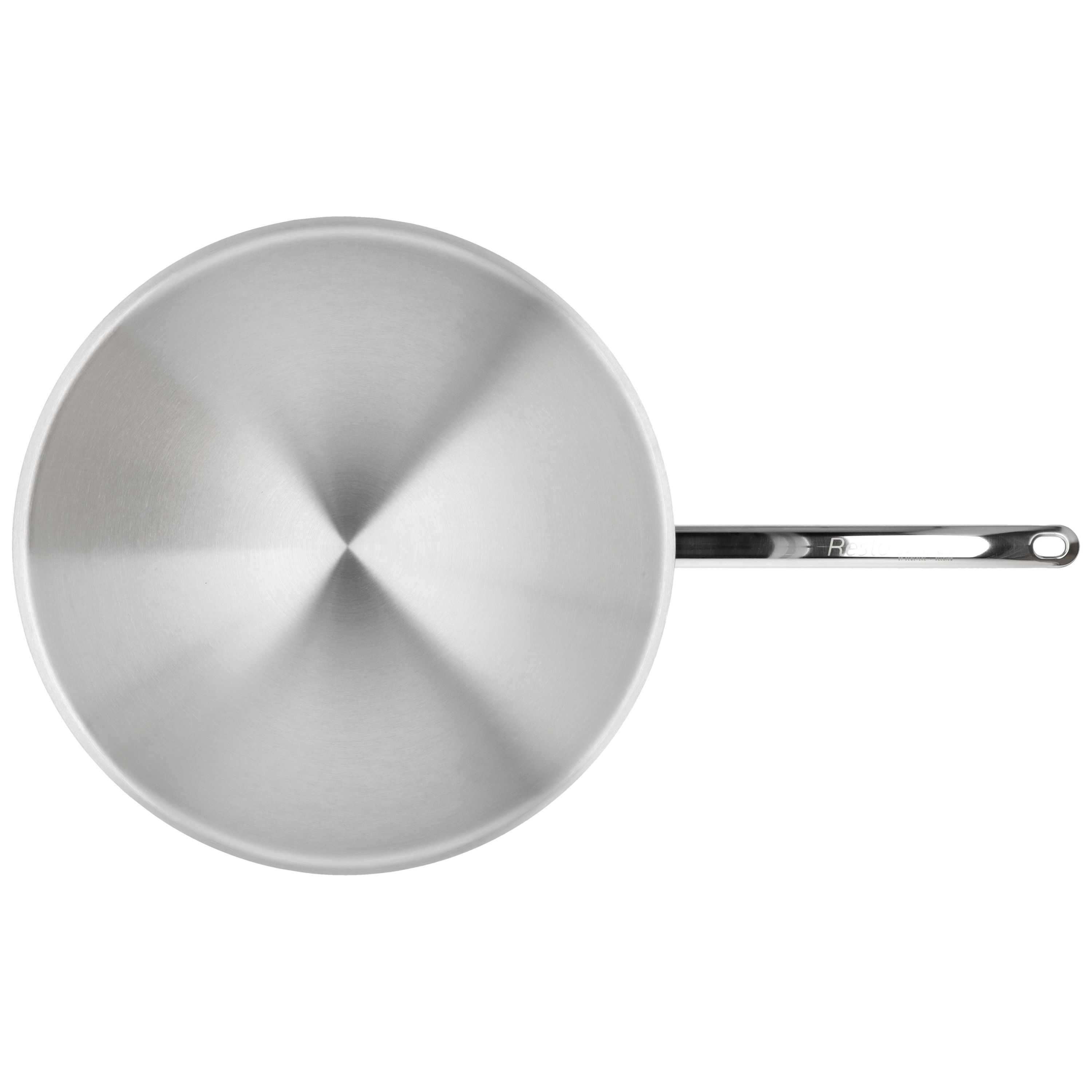 Wok runder Boden 36 cm, 18/10 Edelstahl
