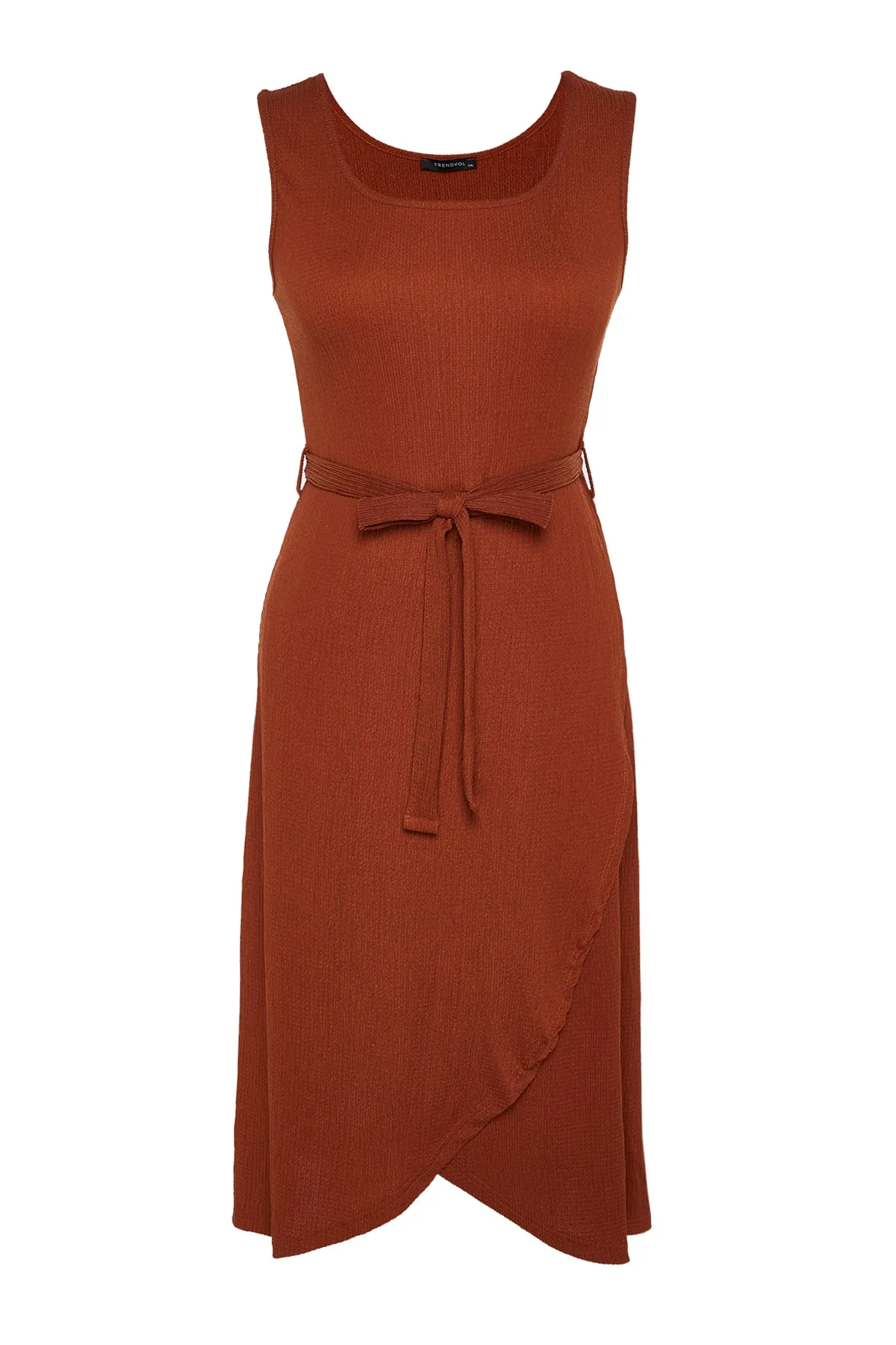 Trendyol Curve  Zweireihiges Strickkleid mit Fliesengürtel TBBSS22AH0144