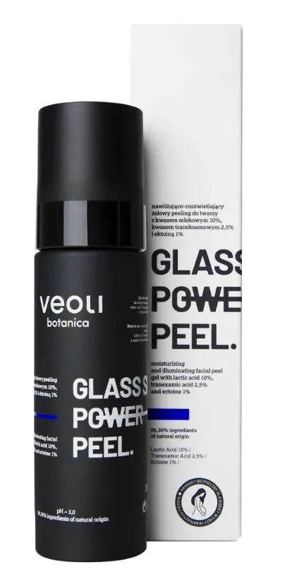 Veoli Botanica Glass Skin Power Peel Drėkinamasis ir skaistinantis veido gelinis pilingas
