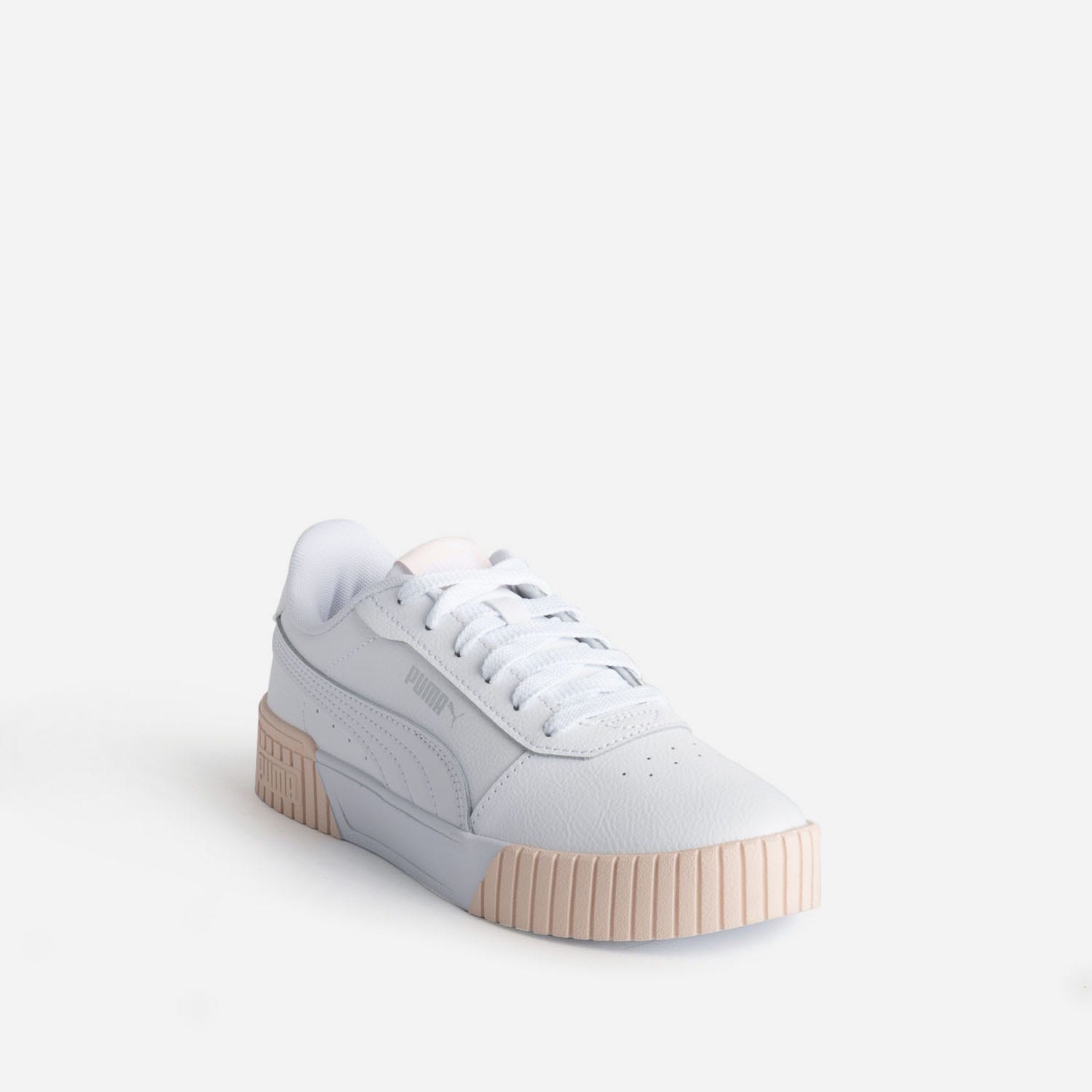 Tennis PUMA blanche et pêche à plateforme