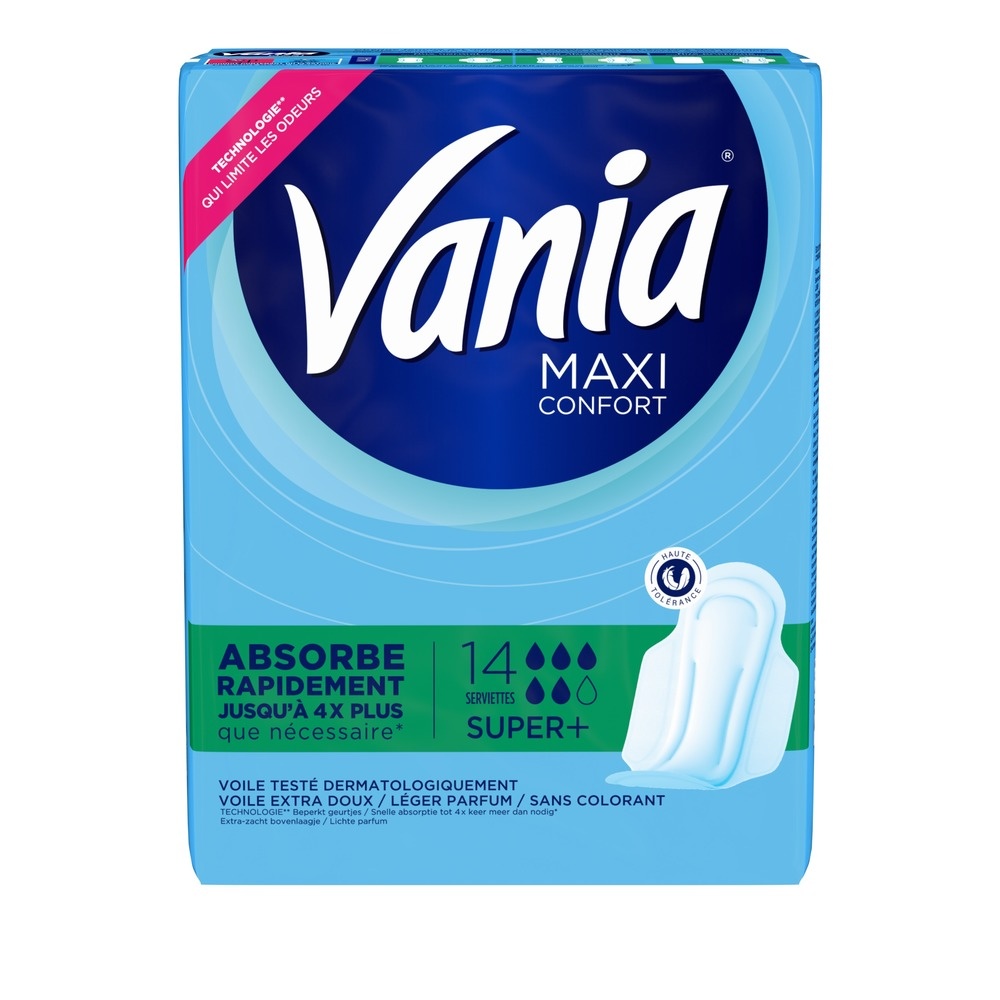 vania Serviettes Hygiéniques, Maxi Confort, Super Plus, 14 Serviettes Serviettes