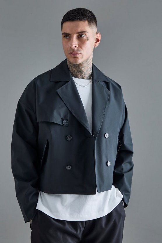 Tall zweireihiger Trenchcoat