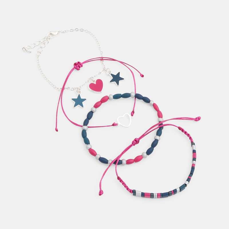 Bracelets fantaisie (lot de 4) rose fille