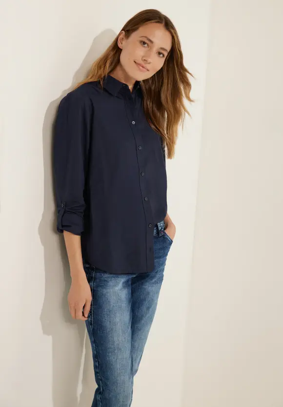 CECIL Unifarbene Baumwollbluse