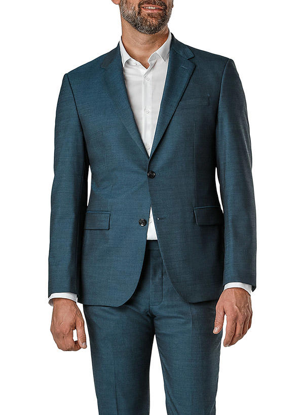 Strellson, Sakko Aidan, Slim Fit, Woll-Stretch, türkis meliert