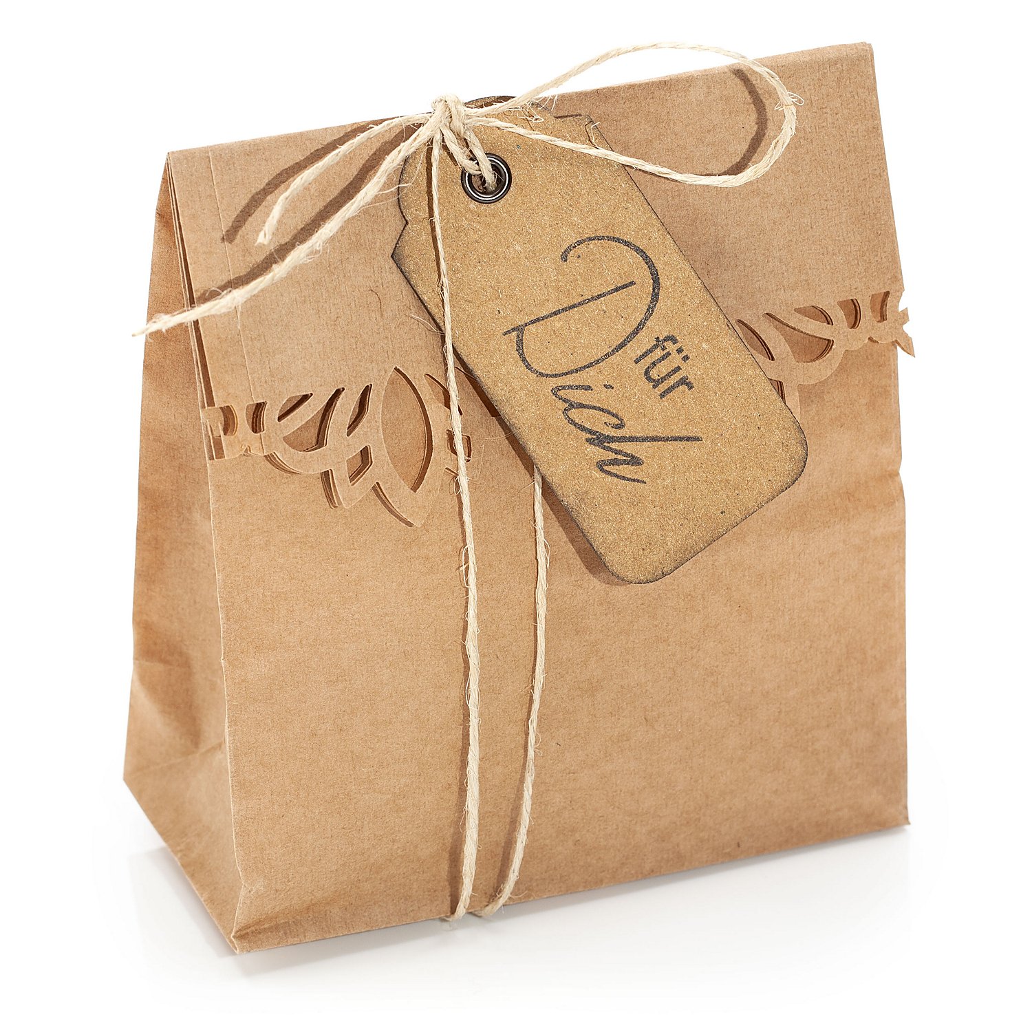 Papiertüten aus Kraftpapier, braun, 12 x 21 cm, 15 Stück