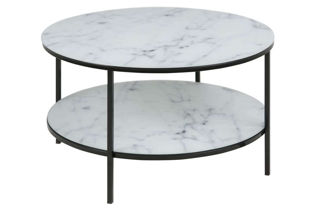 Couchtisch Alisma2 Weiß Schwarz 80 cm