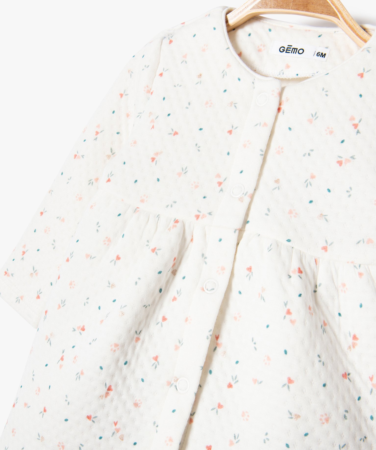 Ensemble 2 pièces robe + pantalon en maille bébé fille ecru | GEMO
