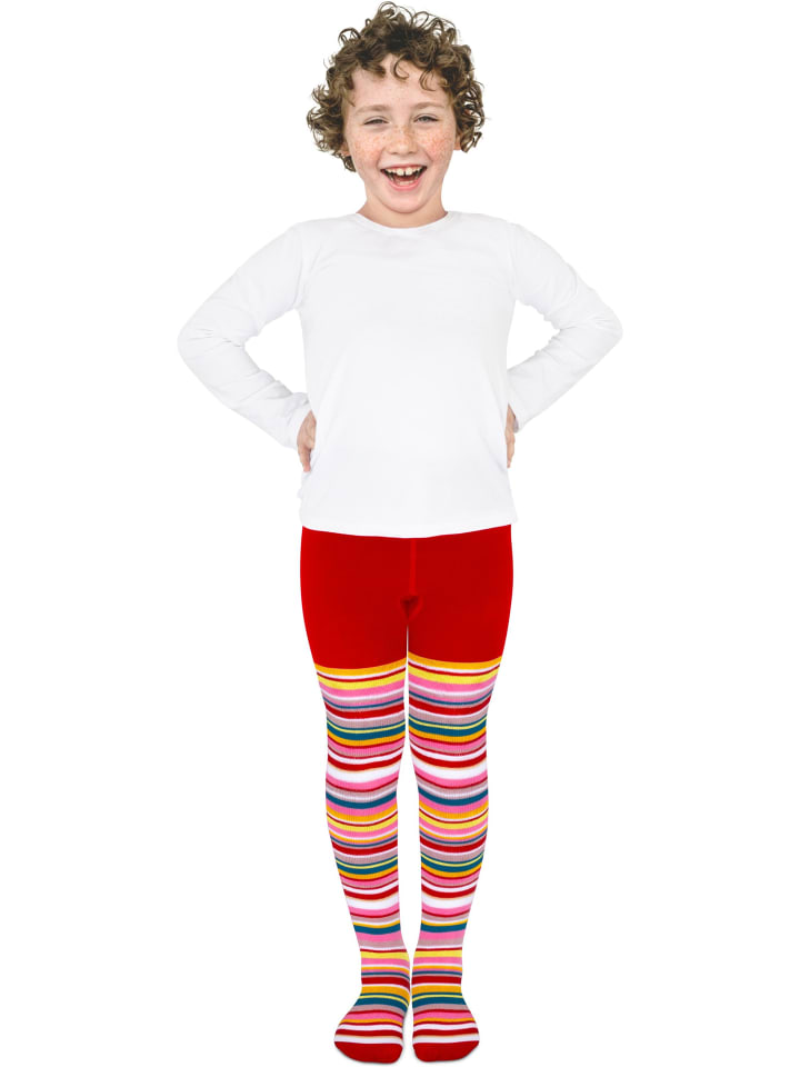 normani Kinder-Ringel-Thermostrumpfhose in Rot günstig kaufen
