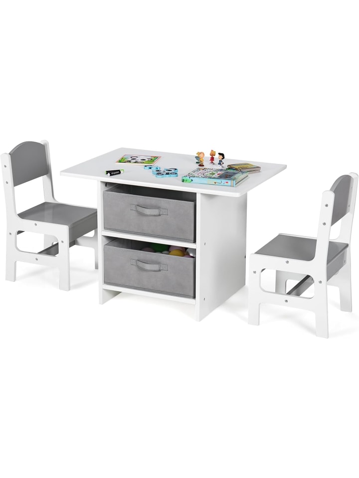 COSTWAY Kindertisch Set ab 3 Jahren in Grau günstig kaufen onesize