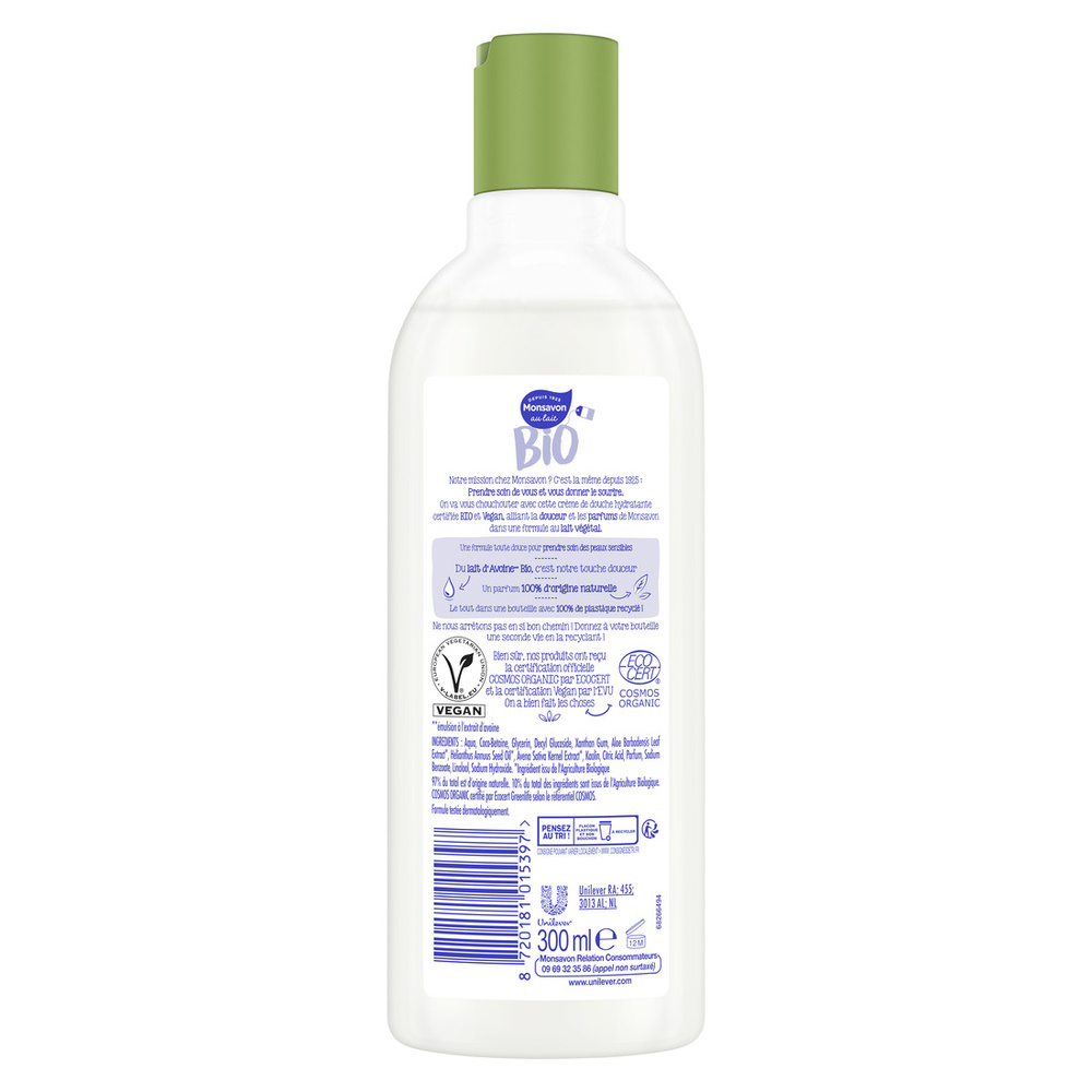 monsavon Monsavon Gel Douche Bio Lait d'avoine, 300ml Gel douche