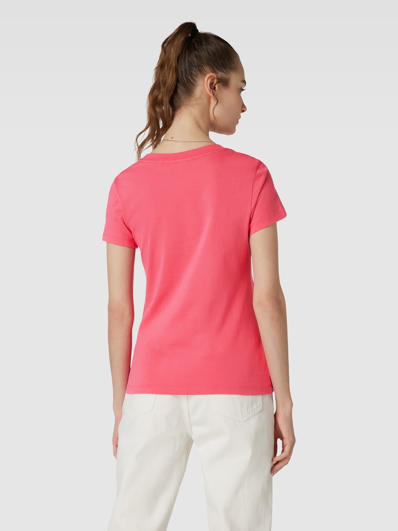 T-Shirt mit Label-Print Modell 'MICRO MONOLOGO' in pink