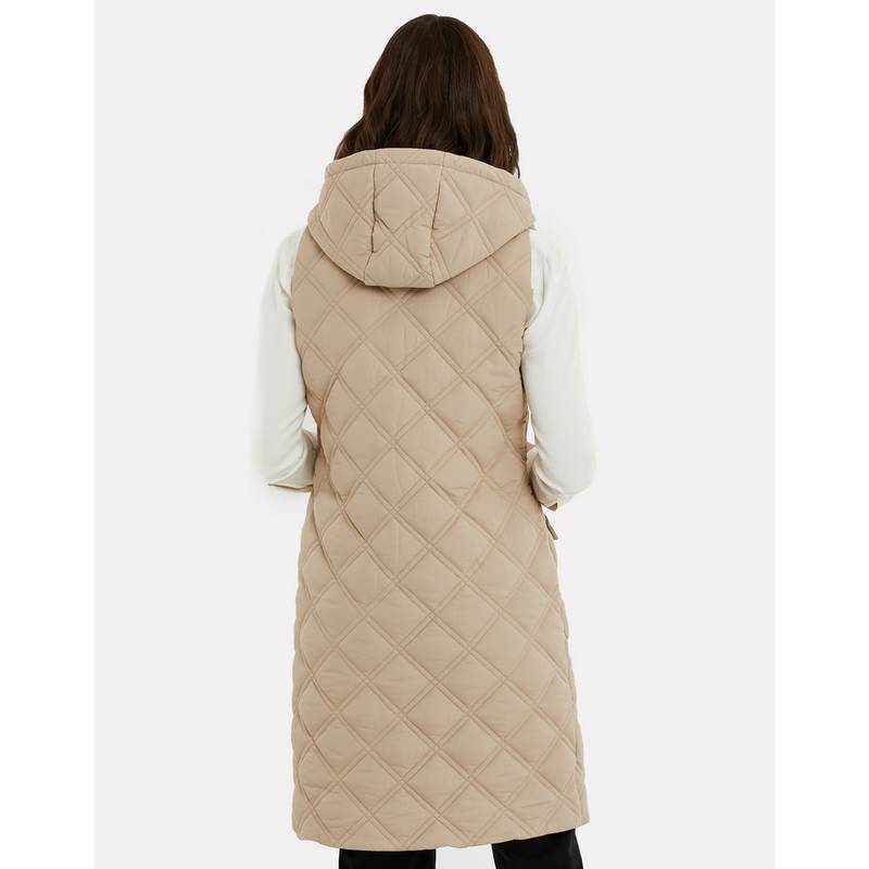 Threadbare THB Maggie Diamond Quilted Gilet Longweste Damen