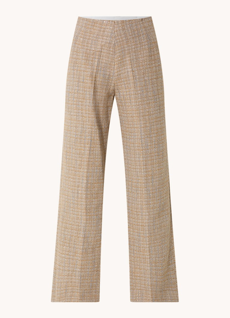 Sandro High waist wide fit trousers with tweed look