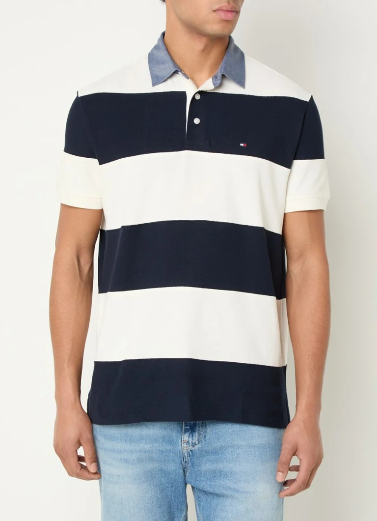 Tommy Hilfiger  Regular fit polo met streepprint en structuur