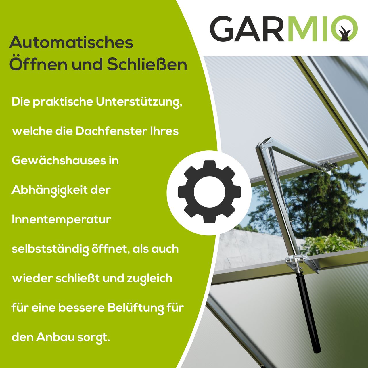 Garmio Automatischer Fensteröffner Gewächshaus Zuchthaus Tomatenhaus Treibhaus, Hubkraft 7 kg