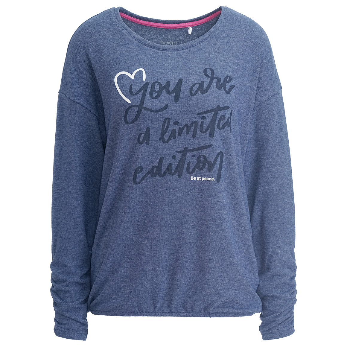Damen Langarmshirt mit Message-Print