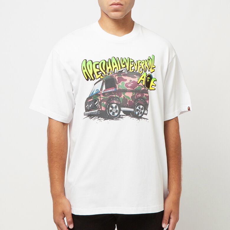 A Bathing Ape Bape Car Graphic Tee M white