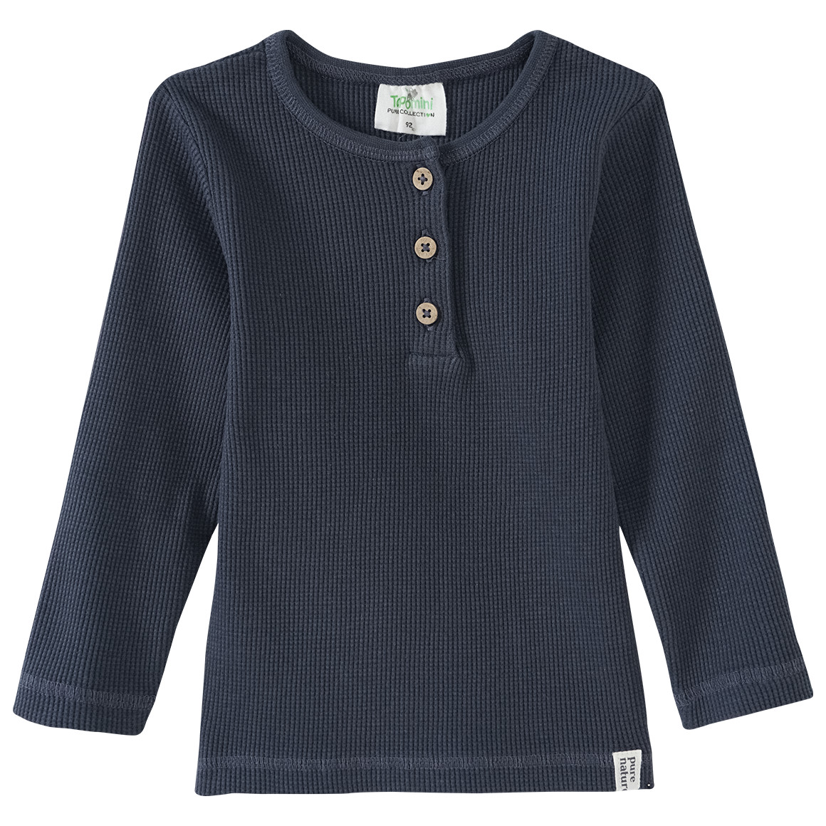 2 Baby Langarmshirts aus Waffel-Piqué