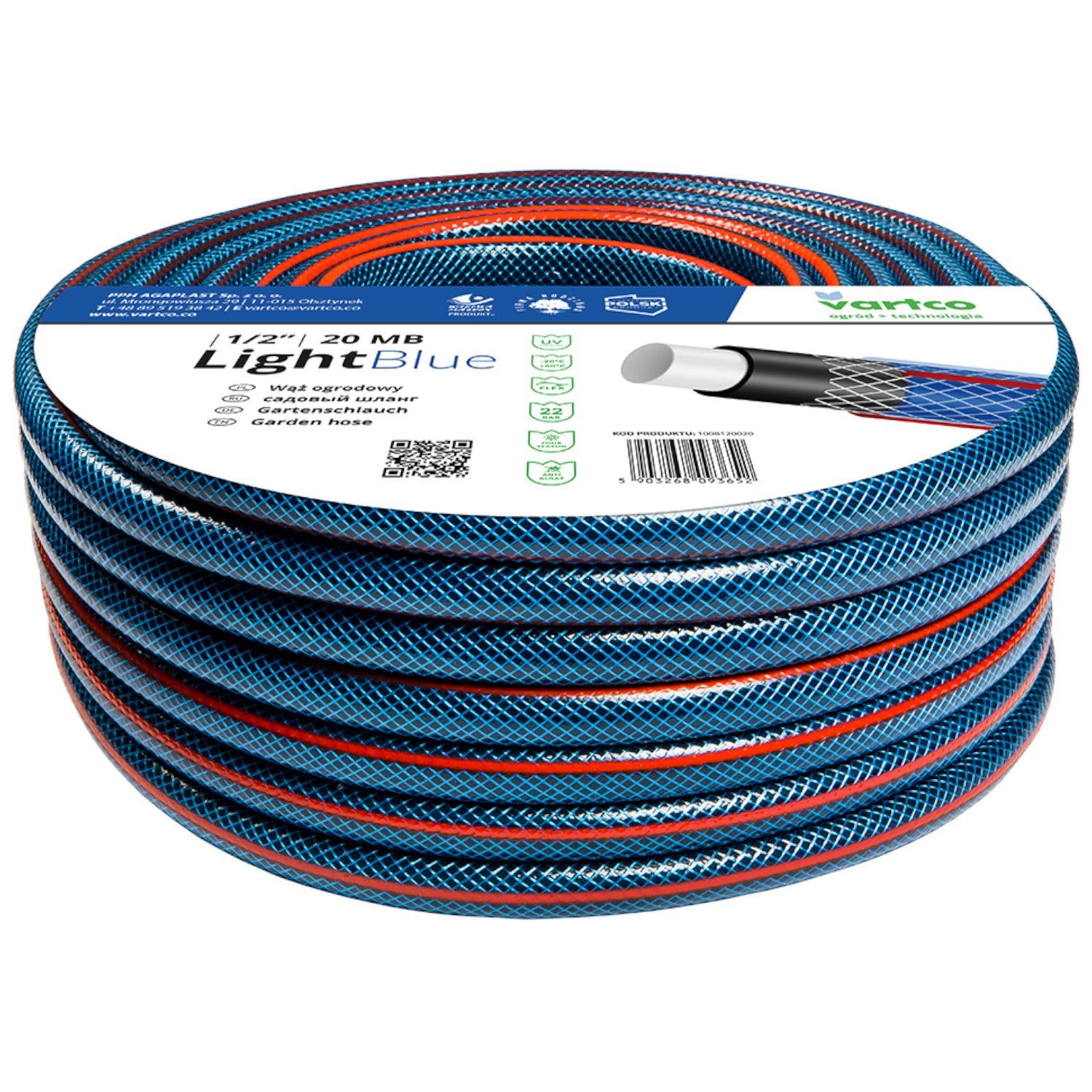 Vartco Gartenschlauch Light Blue, Größe 1/2