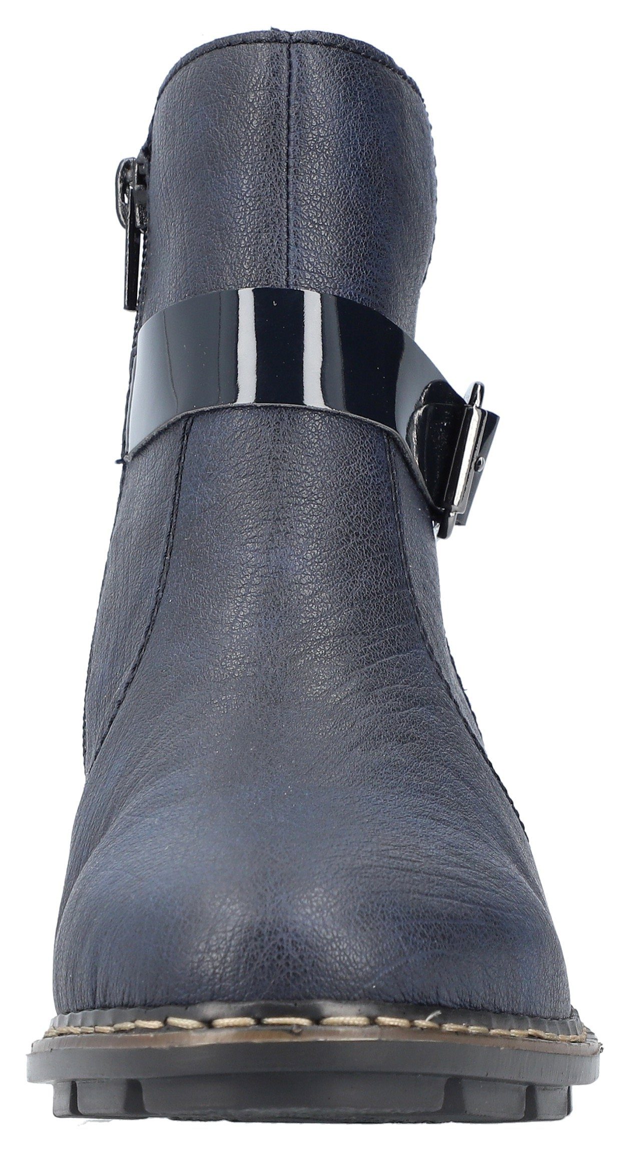 Rieker Stiefelette mit Zierriemchen aus Lackmaterial
