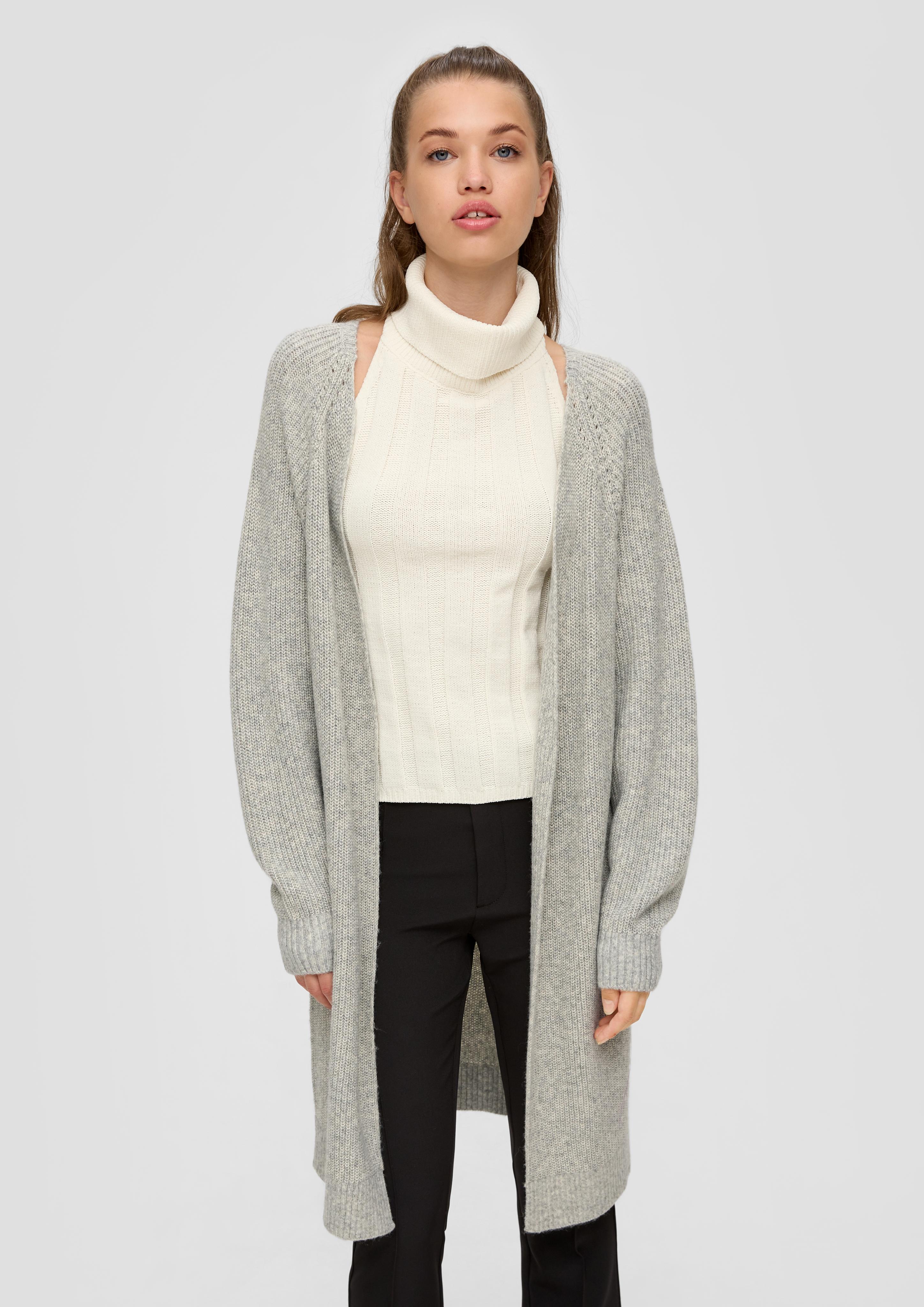 Lange Strickjacke aus Baumwollmix  2135295-07W0