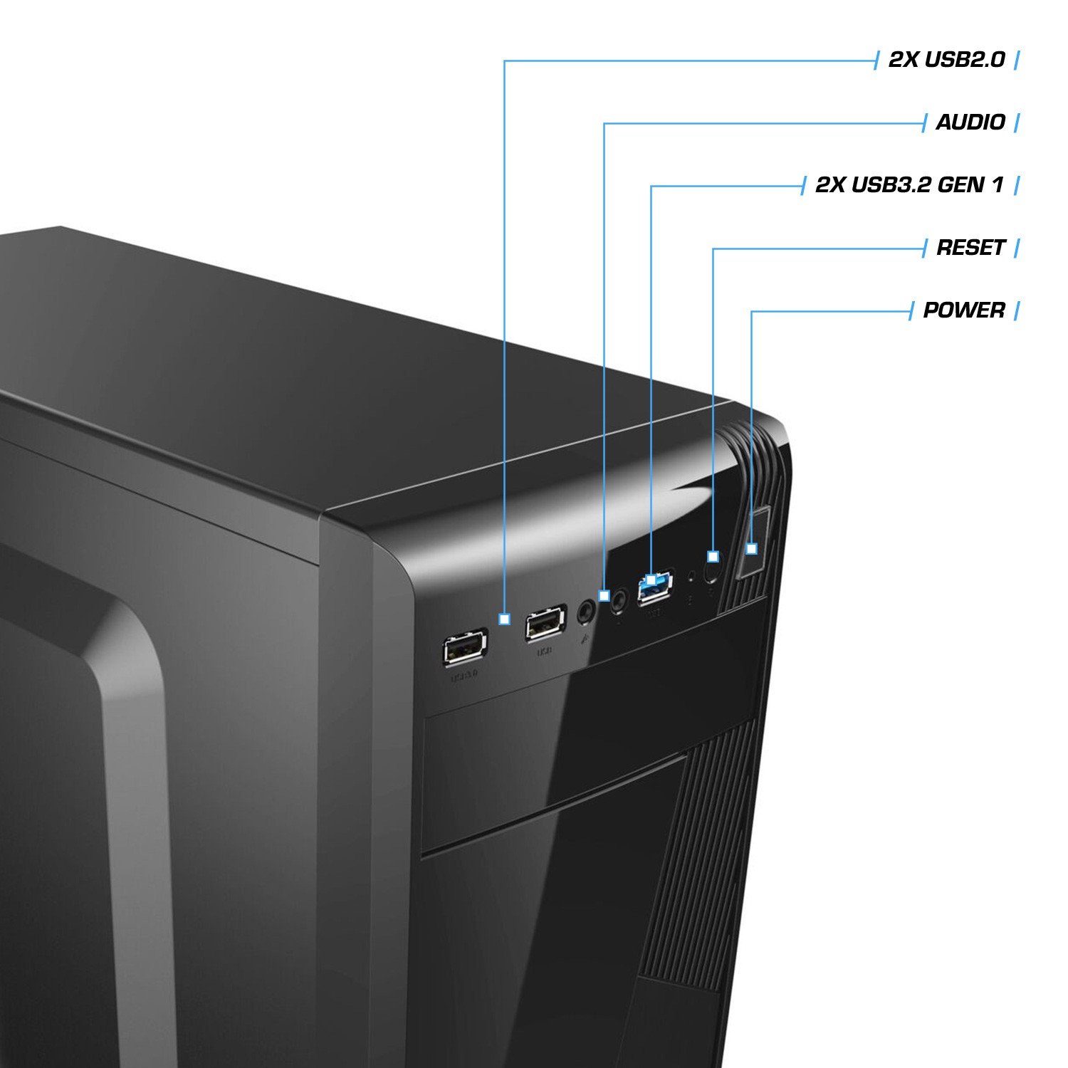 Kiebel Premium Office Business-PC (Intel Core i3 Intel Core i3-10100, HD Graphics 630, 8 GB RAM, 1000 GB SSD, Luftkühlung)