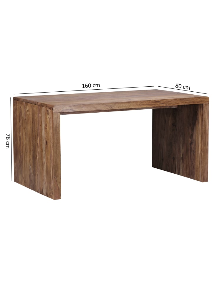 KADIMA DESIGN Schreibtisch BOHA Massiv-Holz Computertisch 160 cm breit in Massivholz günstig kaufen