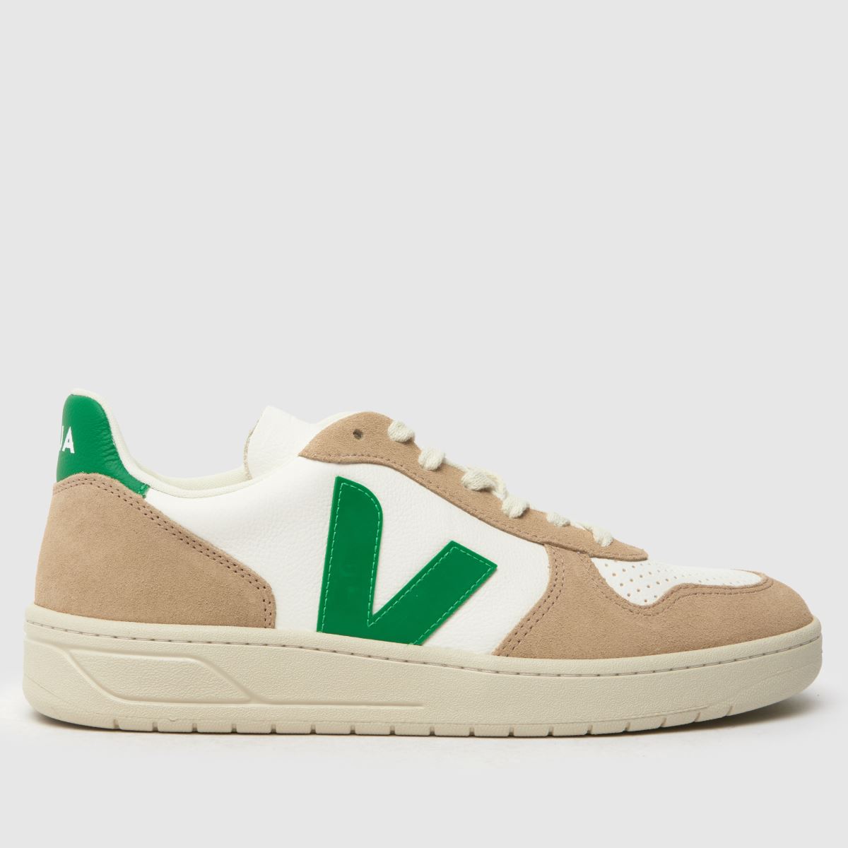 VEJA v-10 träningsskor i vitt och grönt