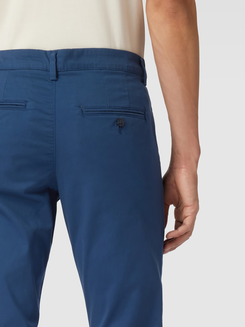 Slim Fit Stoffhose in unifarbenem Design Modell 'Miles' in blau