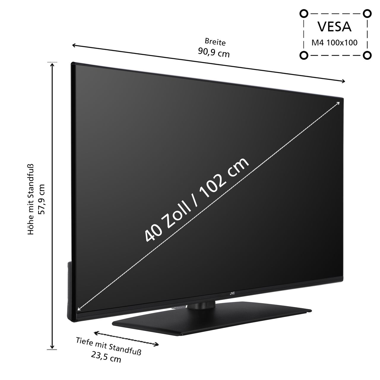 JVC LT-40VF5355 40 Zoll Fernseher / Smart TV (Full HD, HDR, Triple Tuner) 6 Monate HD  inkl.