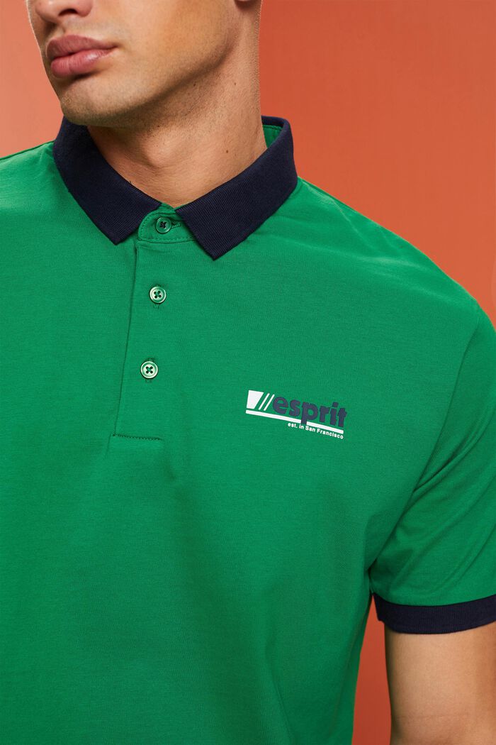 Poloshirt aus Baumwolljersey mit Logo-Print