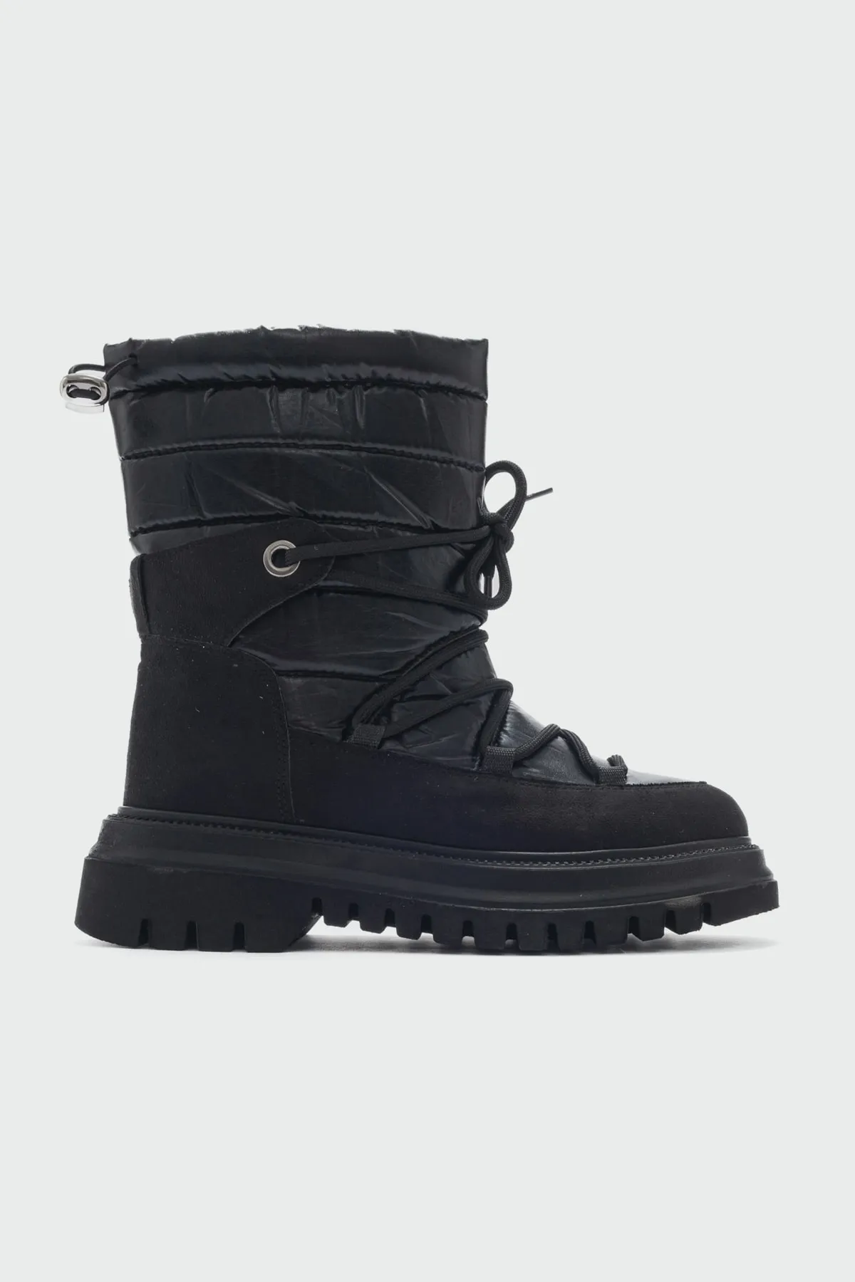 LuviShoes  Weld Damen-Schneestiefel aus schwarzem Wildleder