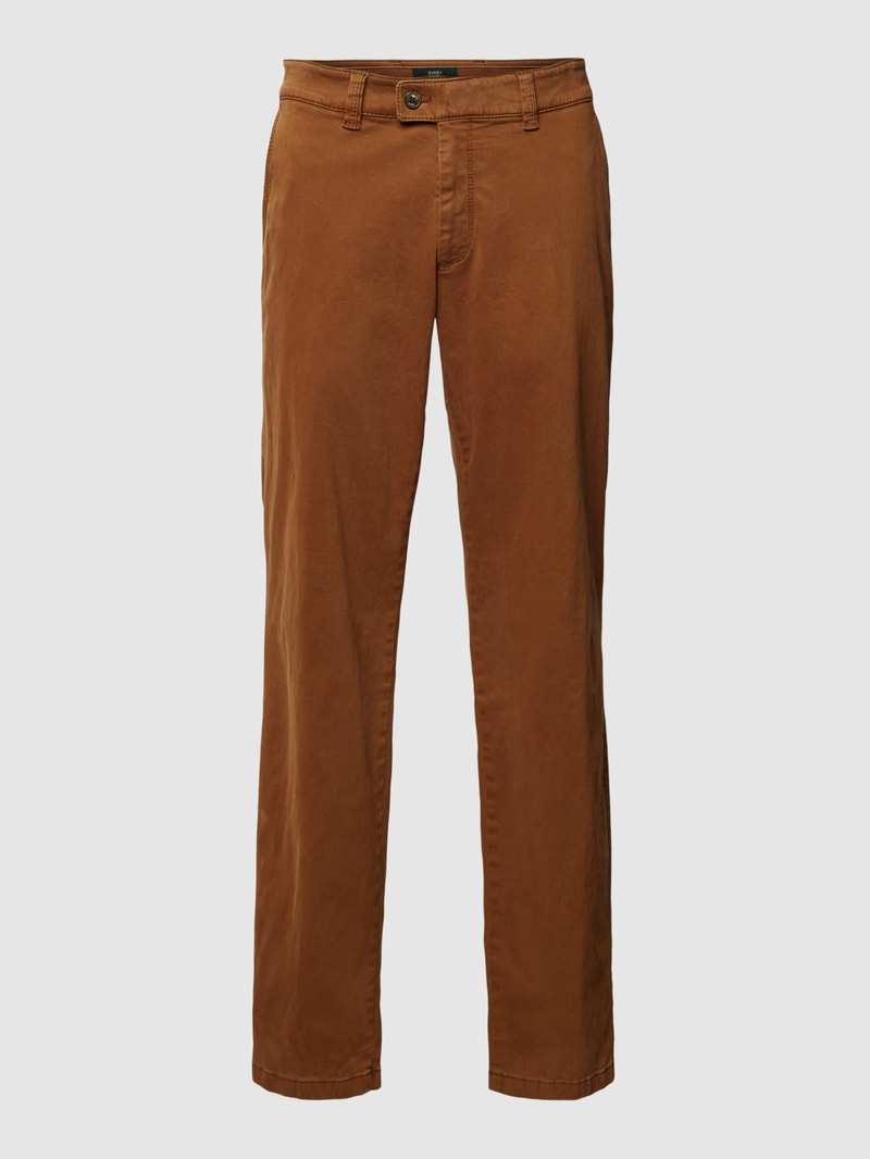 Hose mit Bügelfalten Modell 'JIM' in haselnuss braun
