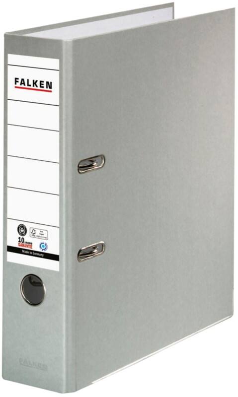 Falken Ordner DIN A4 80 mm Grau 2 Ringe 11285228 Pappkarton, PP (Polypropylen) Matt