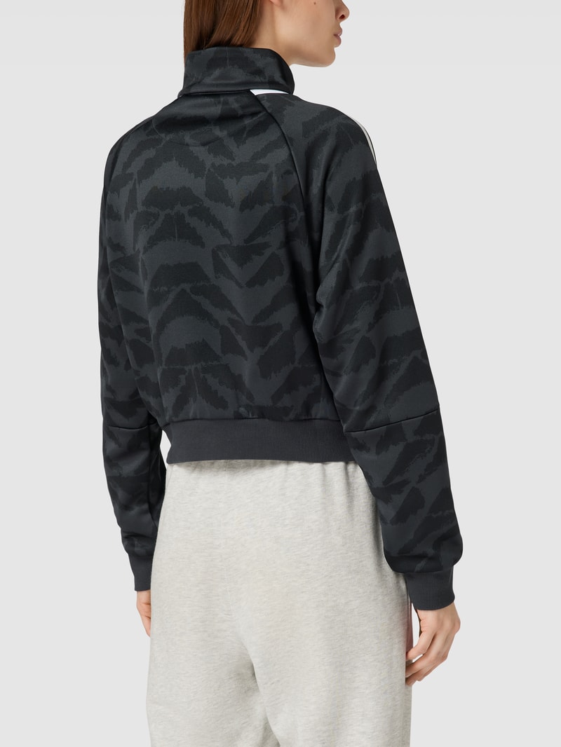 Trainingsjacke mit Label-Details in schwarz